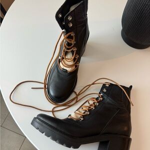 Marc Fisher Black Leather Heeled Boots (Denise boot)